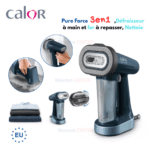 Calor Pure Force 3en1, Défroisseur à main et fer à repasser, Nettoie